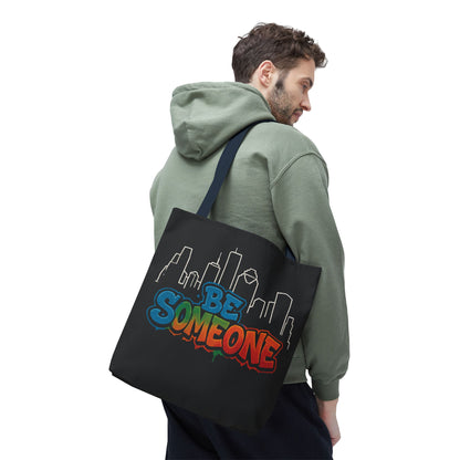 Be Someone Houston Skyline Carry‑All, 100% Polyester Canvas-Style Shoulder Tote Bag, An Inspirational TX Gift for the Street Art Lover