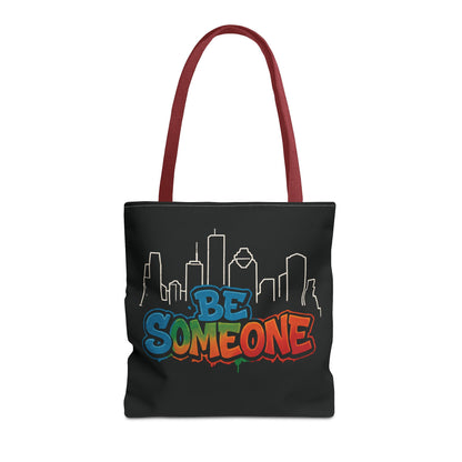 Be Someone Houston Skyline Carry‑All, 100% Polyester Canvas-Style Shoulder Tote Bag, An Inspirational TX Gift for the Street Art Lover