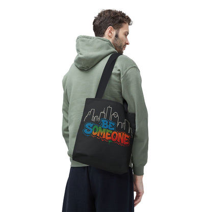 Be Someone Houston Skyline Carry‑All, 100% Polyester Canvas-Style Shoulder Tote Bag, An Inspirational TX Gift for the Street Art Lover