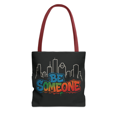 Be Someone Houston Skyline Carry‑All, 100% Polyester Canvas-Style Shoulder Tote Bag, An Inspirational TX Gift for the Street Art Lover