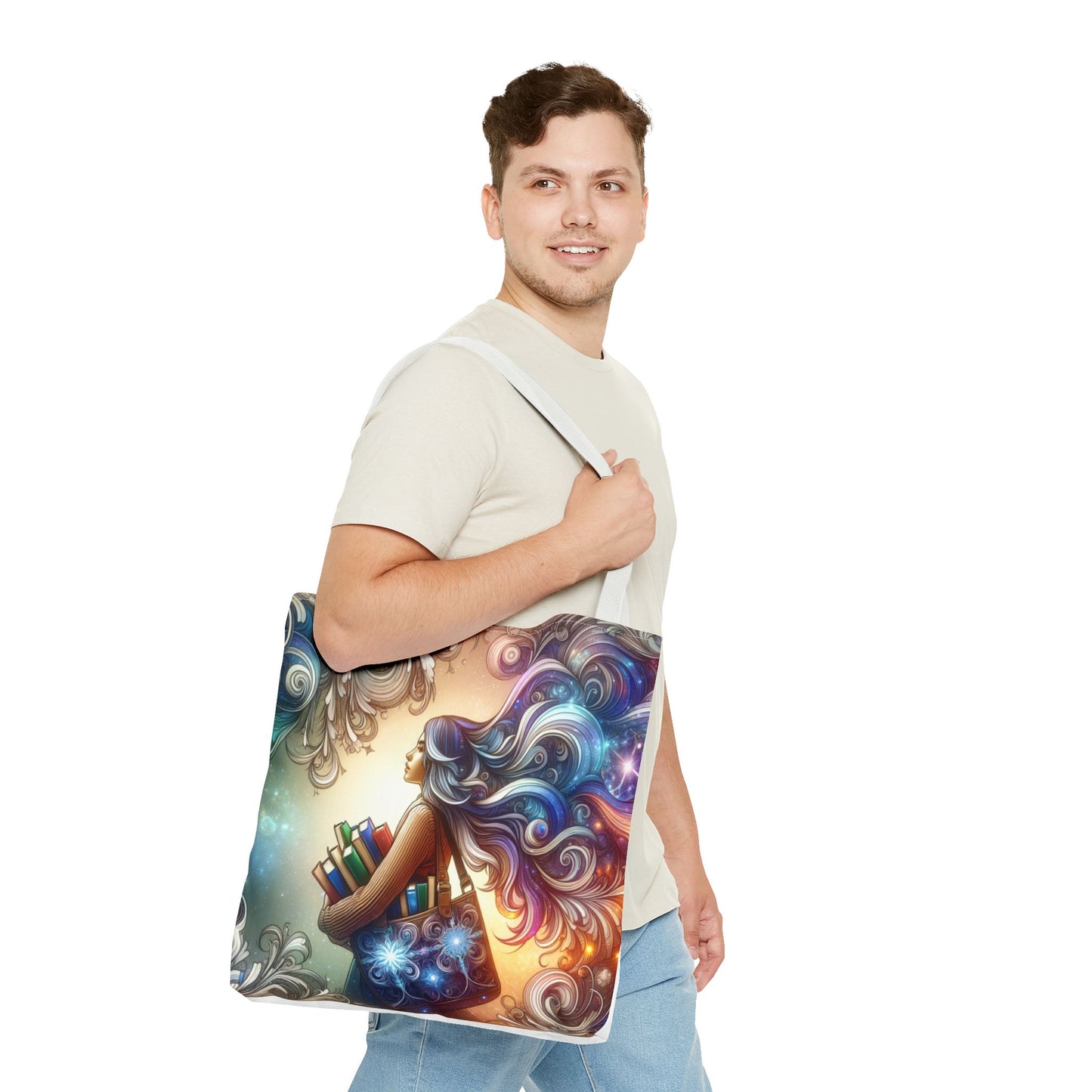 Dreamy Literary Tote Bag - Book Lover's Gift with Inspirational Design