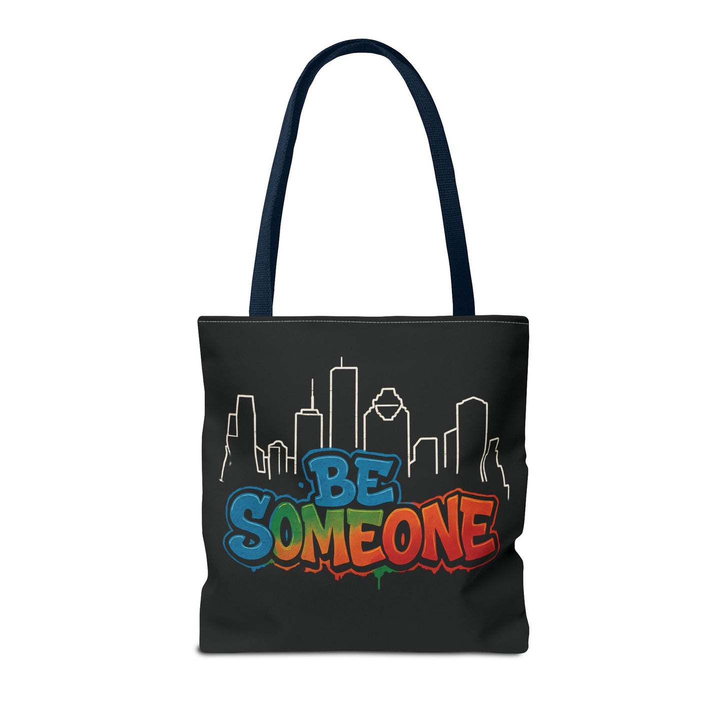 Be Someone Houston Skyline Carry‑All, 100% Polyester Canvas-Style Shoulder Tote Bag, An Inspirational TX Gift for the Street Art Lover
