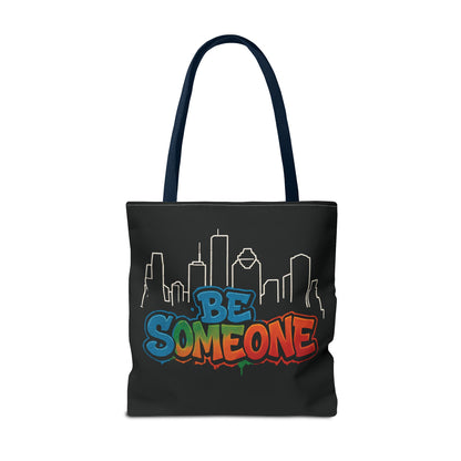 Be Someone Houston Skyline Carry‑All, 100% Polyester Canvas-Style Shoulder Tote Bag, An Inspirational TX Gift for the Street Art Lover