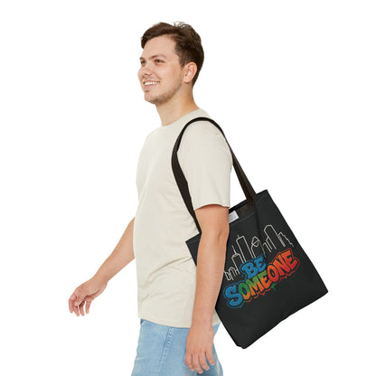 Be Someone Houston Skyline Carry‑All, 100% Polyester Canvas-Style Shoulder Tote Bag, An Inspirational TX Gift for the Street Art Lover
