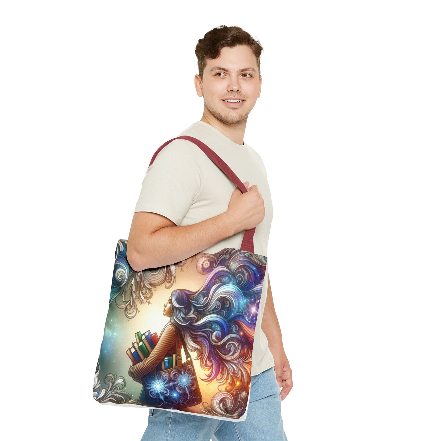 Dreamy Literary Tote Bag - Book Lover's Gift with Inspirational Design