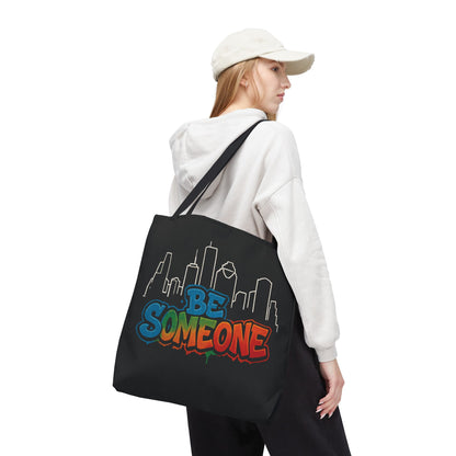 Be Someone Houston Skyline Carry‑All, 100% Polyester Canvas-Style Shoulder Tote Bag, An Inspirational TX Gift for the Street Art Lover