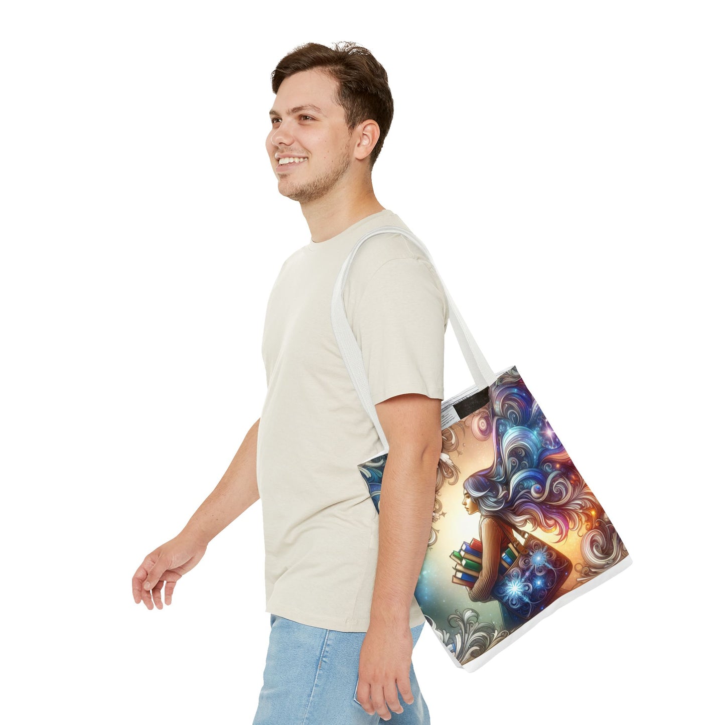 Dreamy Literary Tote Bag - Book Lover's Gift with Inspirational Design