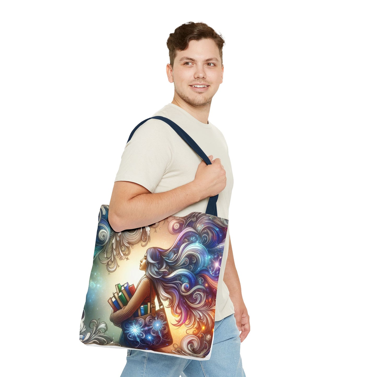 Dreamy Literary Tote Bag - Book Lover's Gift with Inspirational Design
