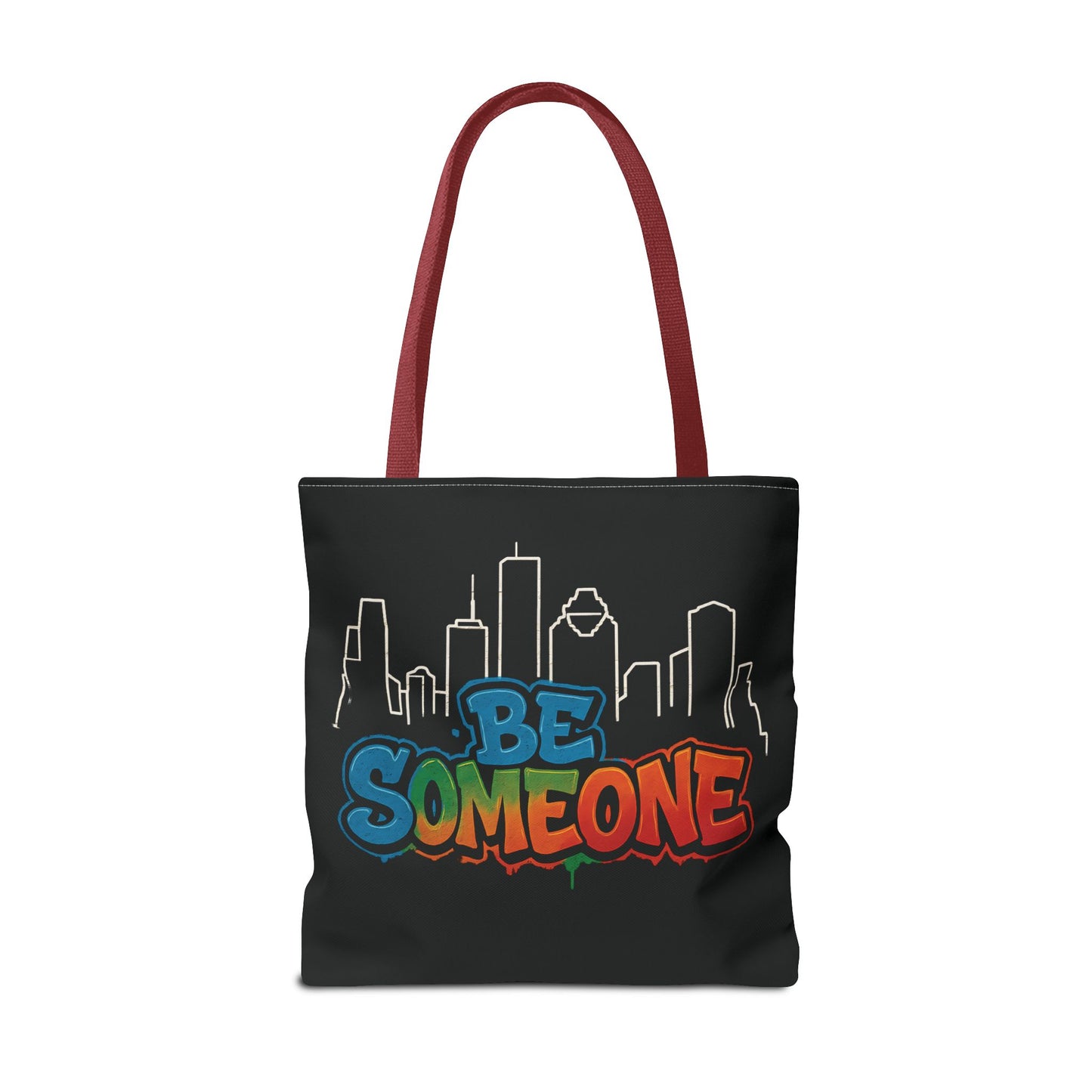 Be Someone Houston Skyline Carry‑All, 100% Polyester Canvas-Style Shoulder Tote Bag, An Inspirational TX Gift for the Street Art Lover