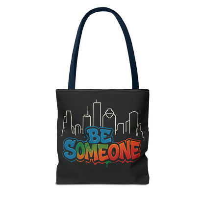 Be Someone Houston Skyline Carry‑All, 100% Polyester Canvas-Style Shoulder Tote Bag, An Inspirational TX Gift for the Street Art Lover