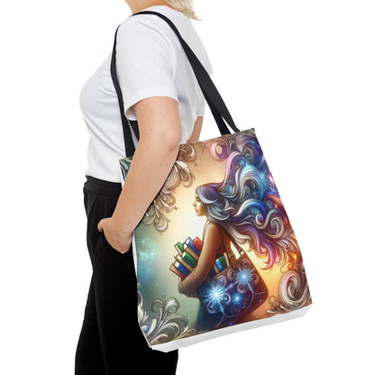 Dreamy Literary Tote Bag - Book Lover's Gift with Inspirational Design