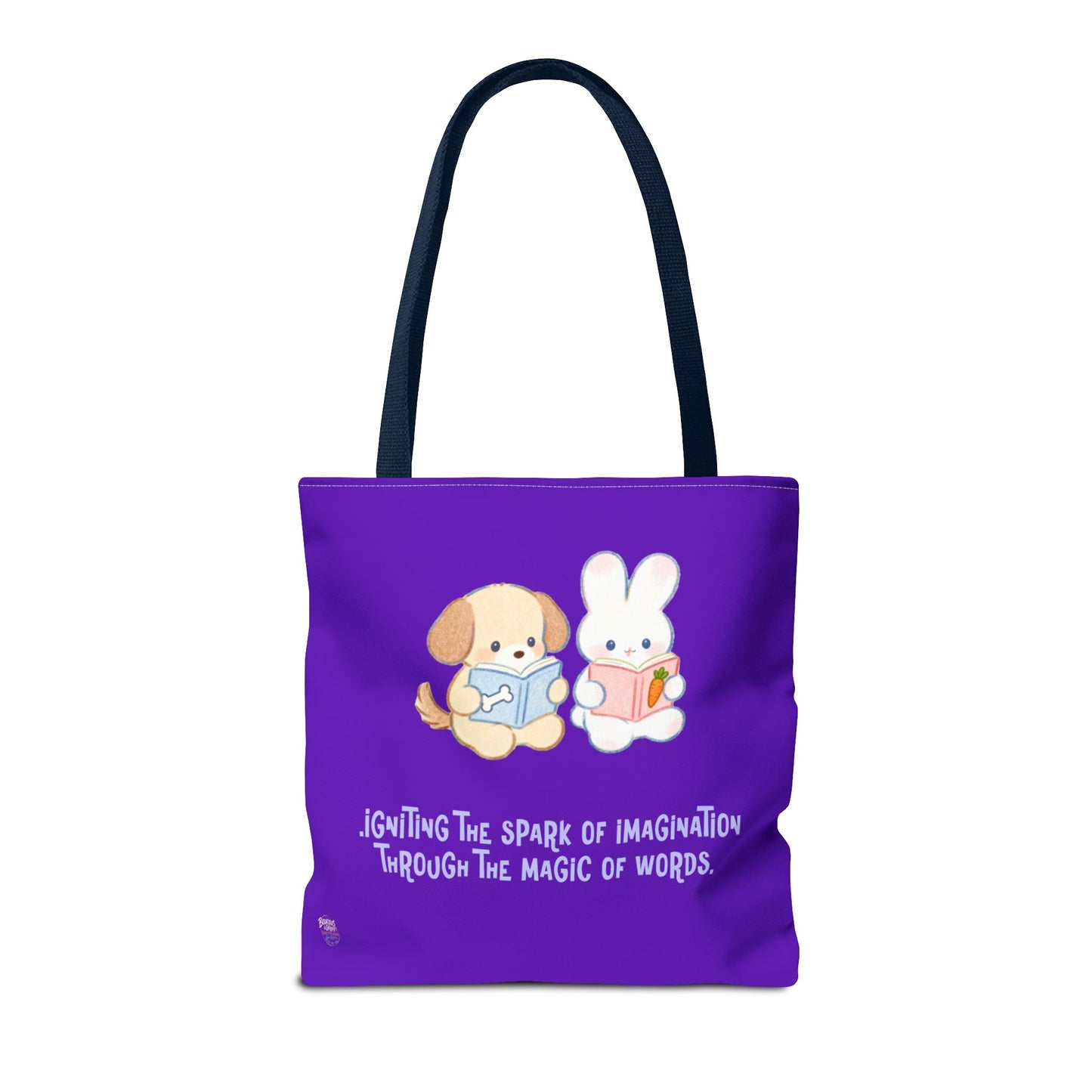 I'm Silently Correcting Your Grammar Tote Bag | Cute Reading Puppy & Bunny Design