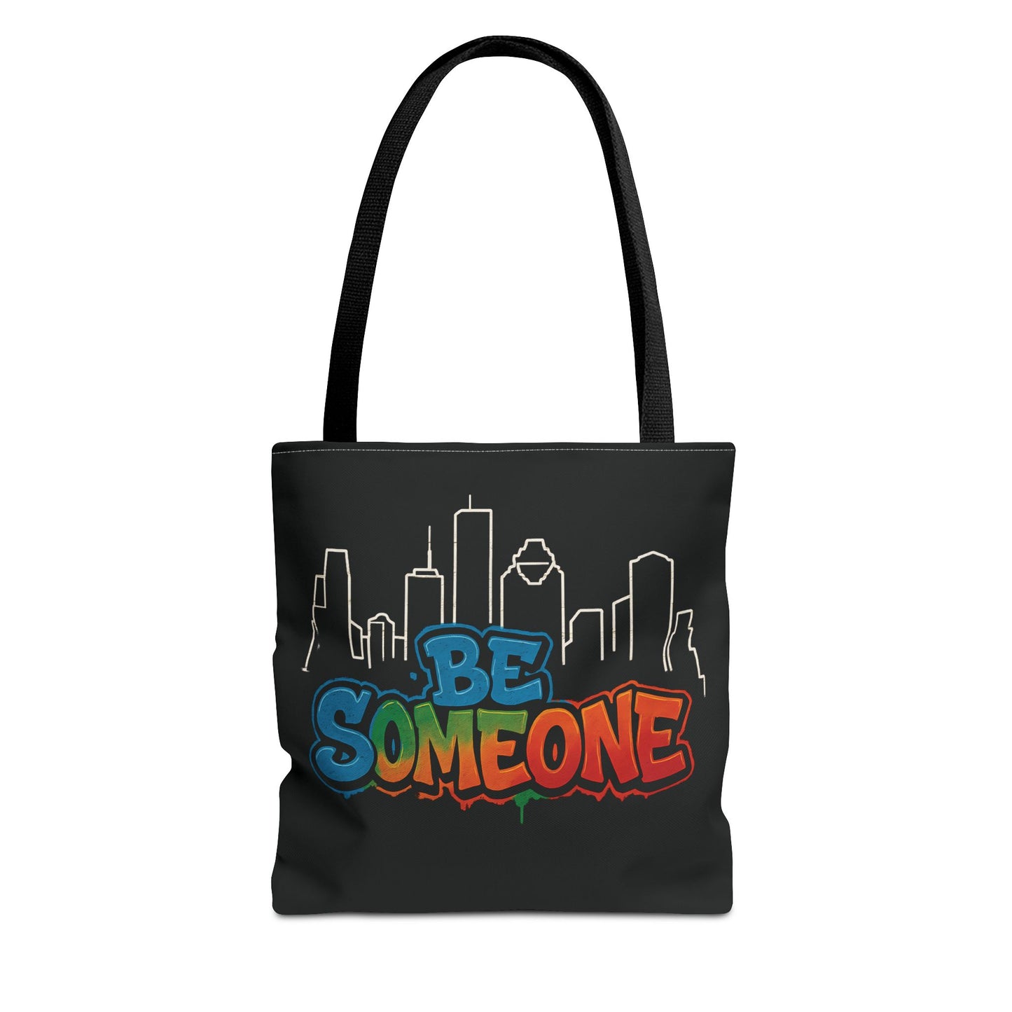 Be Someone Houston Skyline Carry‑All, 100% Polyester Canvas-Style Shoulder Tote Bag, An Inspirational TX Gift for the Street Art Lover