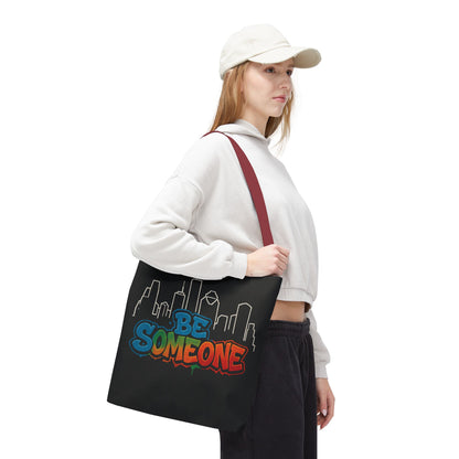 Be Someone Houston Skyline Carry‑All, 100% Polyester Canvas-Style Shoulder Tote Bag, An Inspirational TX Gift for the Street Art Lover