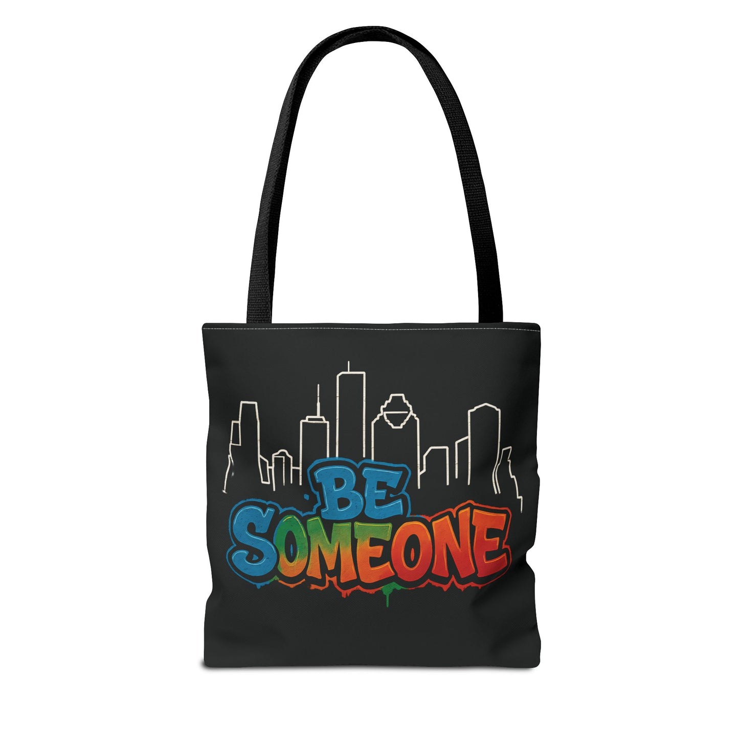 Be Someone Houston Skyline Carry‑All, 100% Polyester Canvas-Style Shoulder Tote Bag, An Inspirational TX Gift for the Street Art Lover
