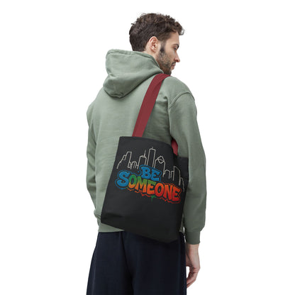 Be Someone Houston Skyline Carry‑All, 100% Polyester Canvas-Style Shoulder Tote Bag, An Inspirational TX Gift for the Street Art Lover