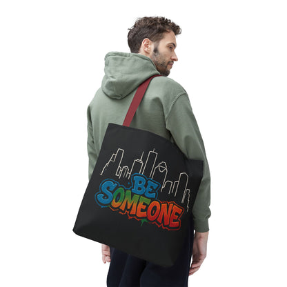 Be Someone Houston Skyline Carry‑All, 100% Polyester Canvas-Style Shoulder Tote Bag, An Inspirational TX Gift for the Street Art Lover