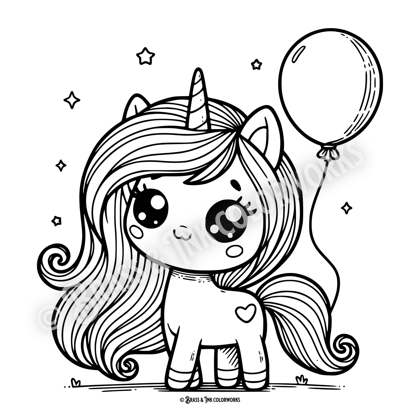 Digital Coloring Book – Kawaii Unicorn Adventures coloring gift for Girls & Women Printable PDF