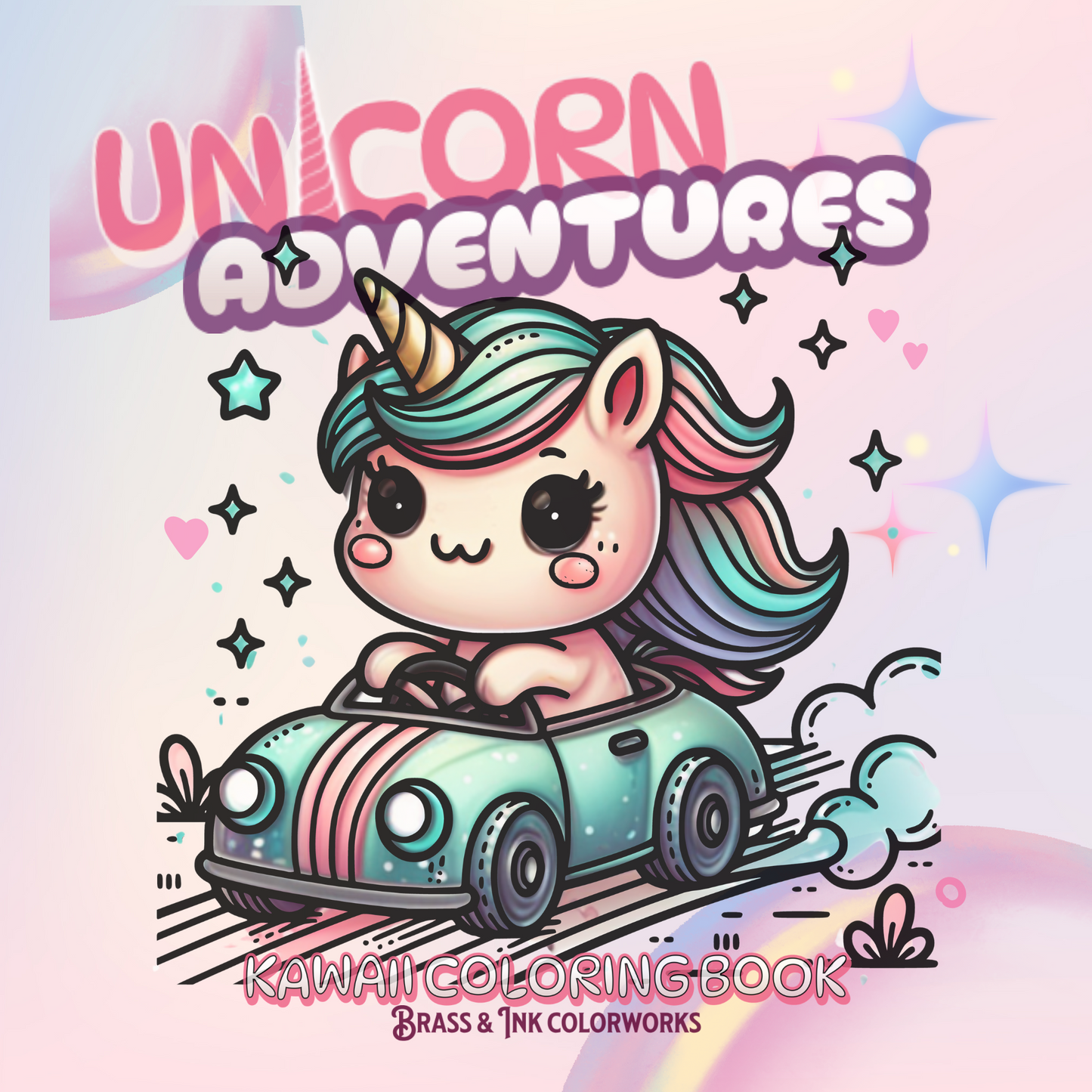 Digital Coloring Book – Kawaii Unicorn Adventures coloring gift for Girls & Women Printable PDF